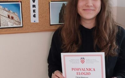 Županijsko natjecanje iz engleskog jezika – Elena Marković ostvarila treći rezultat