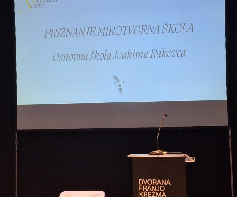 OŠ Joakima Rakovca dobitnica priznanja Mirotvorna škola 2025.