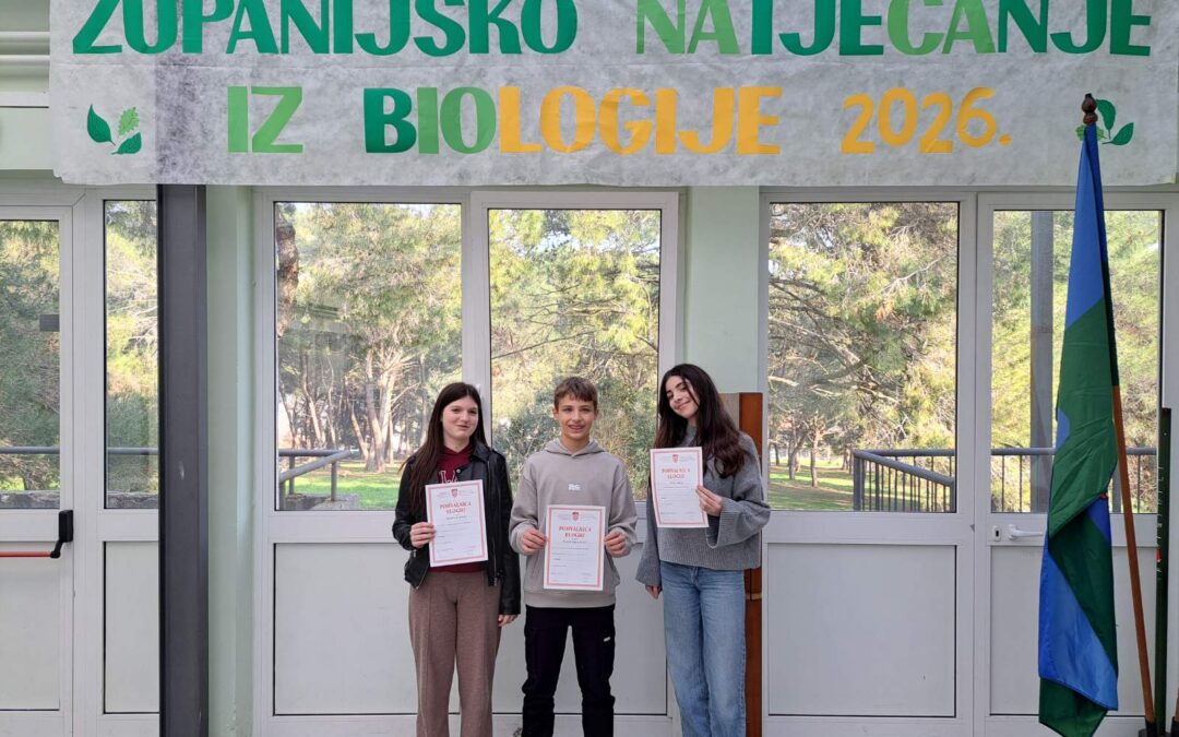 Patrik Matošović županijski prvak iz biologije, osmašice ostvarile zapažene rezultate