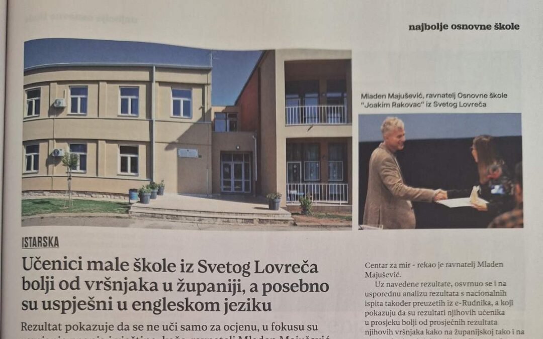 OŠ Joakima Rakovca, škola u kojoj iza ocjena stoji znanje